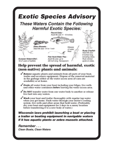 Exotic Species Advisory These Waters Contain the Following Harmful Exotic Species: