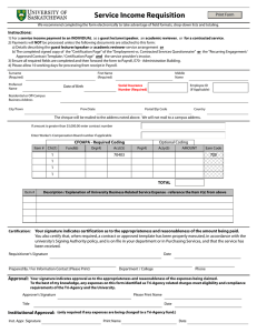 Service Income Requisition Print Form