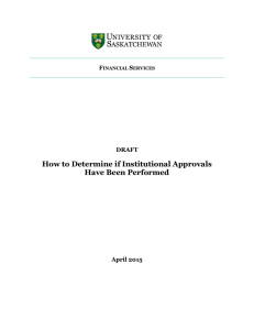 How to Determine if Institutional Approvals Have Been Performed F S