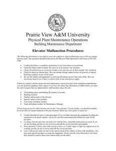 Prairie View A&amp;M University  Physical Plant Maintenance Operations Elevator Malfunction Procedures