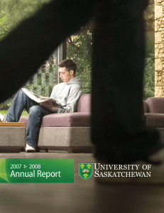 Front cover Annual Report 2007      2008 www.usask.ca