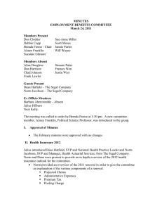 MINUTES EMPLOYMENT BENEFITS COMMITTEE March 24, 2011 Members Present