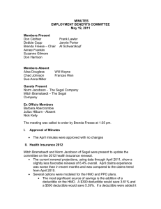 MINUTES EMPLOYMENT BENEFITS COMMITTEE May 19, 2011 Members Present