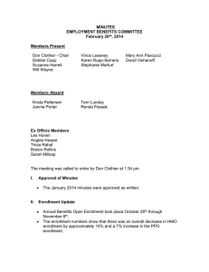 MINUTES EMPLOYMENT BENEFITS COMMITTEE February 20 , 2014