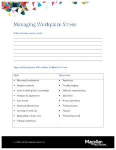 Managing Workplace Stress What stresses you at work?