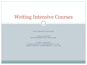 Writing Intensive Courses