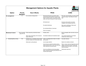 Management Options for Aquatic Plants Permit How it Works PROS