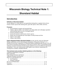 Wisconsin Biology Technical Note 1: Shoreland Habitat Introduction