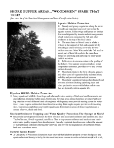 SHORE BUFFER AREAS…&#34;WOODSMEN&#34; SPARE THAT TREE! Aquatic Habitat Protection