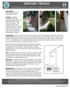 DRIPLINE TRENCH  ~managing roof runoff on homes without gutters~