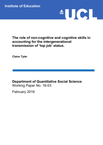 The role of non-cognitive and cognitive skills in