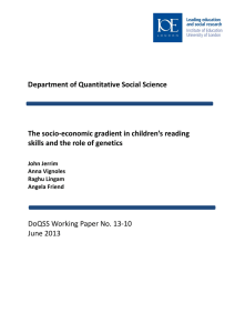 epartment of Quantitative Social Science  The socio-economic gradient in children’s reading