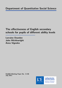 Department of Quantitative Social Science The effectiveness of English secondary
