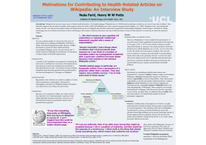 Motivations for Contributing to Health-Related Articles on Wikipedia: An Interview Study