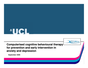 Computerised cognitive behavioural therapy for prevention and early intervention in