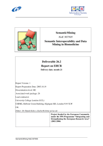SemanticMining Semantic Interoperability and Data Mining in Biomedicine Deliverable 26.2