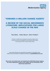 ‘TOWARDS A MILLION CHANGE AGENTS’ A REVIEW OF THE SOCIAL MOVEMENTS