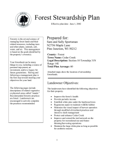 Forest Stewardship Plan  Prepared for: Sam and Sally Sportsman