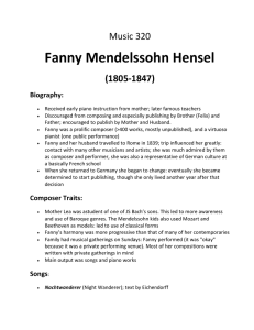 Fanny Mendelssohn Hensel Music 320 (1805-1847) Biography: