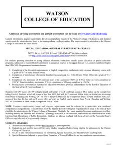 WATSON COLLEGE OF EDUCATION  www.uncw.edu/ed/advising