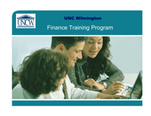 Finance Training Program UNC Wilmington