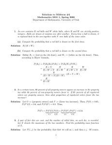 Solutions to Midterm #2 Mathematics 5010–1, Spring 2006