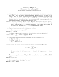 Solutions to Midterm #1 Mathematics 5010–1, Spring 2006