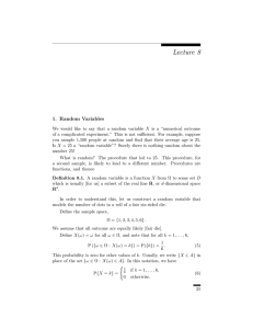 Lecture 8 1. Random Variables