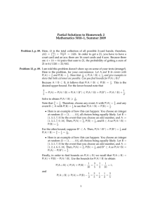 Partial Solutions to Homework 2 Mathematics 5010–1, Summer 2009