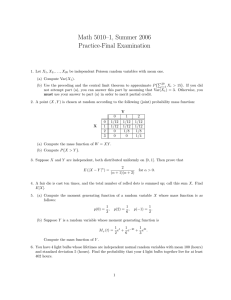 Math 5010–1, Summer 2006 Practice-Final Examination