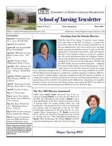 School of Nursing Newsletter Greetings from the Interim Director