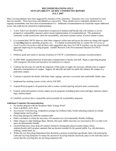 RECOMMENDATIONS ONLY SUSTAINABILITY AD HOC COMMITTEE REPORT JULY 2007