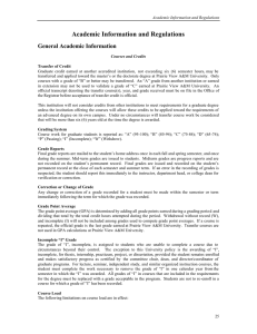 Academic Information and Regulations General Academic Information