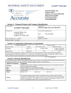 MATERIAL SAFETY DATA SHEET Acculam™ Epoxyglas