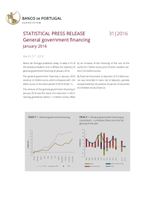 STATISTICAL PRESS RELEASE  31|2016 General government financing