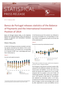 Banco de Portugal releases statistics of the Balance Position of 2014