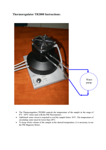 Thermoregulator TR2000 Instructions:  Water pump