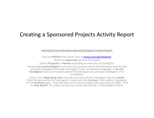 Creating a Sponsored Projects Activity Report