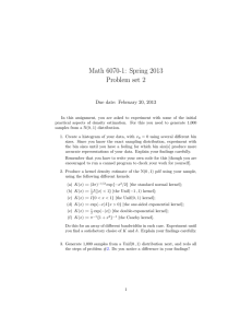 Math 6070-1: Spring 2013 Problem set 2 Due date: February 20, 2013