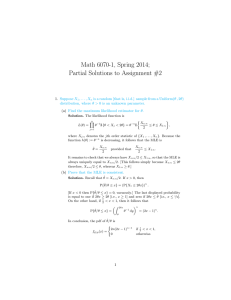 Math 6070-1, Spring 2014; Partial Solutions to Assignment #2