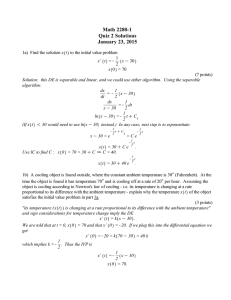 Math 2280-1 Quiz 2 Solutions January 23, 2015
