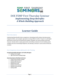 DOE FEMP First Thursday Seminar Learner Guide Implementing Deep Retrofits: