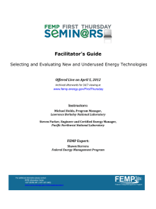 Facilitator’s Guide Selecting and Evaluating New and Underused Energy Technologies
