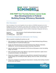 New Developments in Federal Building Energy Efficiency Standards