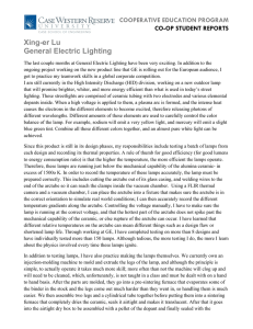 Xing-er Lu General Electric Lighting COOPERATIVE EDUCATION PROGRAM CO-OP STUDENT REPORTS