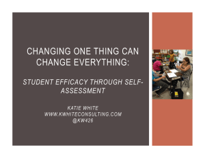CHANGING ONE THING CAN CHANGE EVERYTHING: STUDENT EFFICACY THROUGH SELF- ASSESSMENT