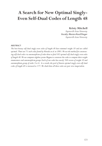 A Search for New Optimal Singly- Kristy Mitchell
