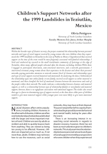 Children’s Support Networks after the 1999 Landslides in Teziutlán, Mexico Olivia Pettigrew