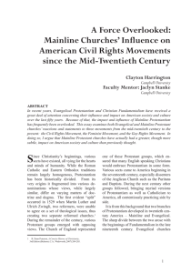 A Force Overlooked: Mainline Churches’ Influence on American Civil Rights Movements