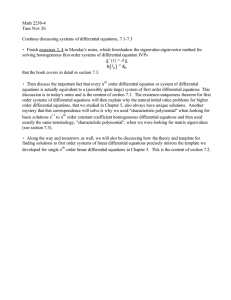 Math 2250-4 Tues Nov 26 Continue discussing systems of differential equations, 7.1-7.3